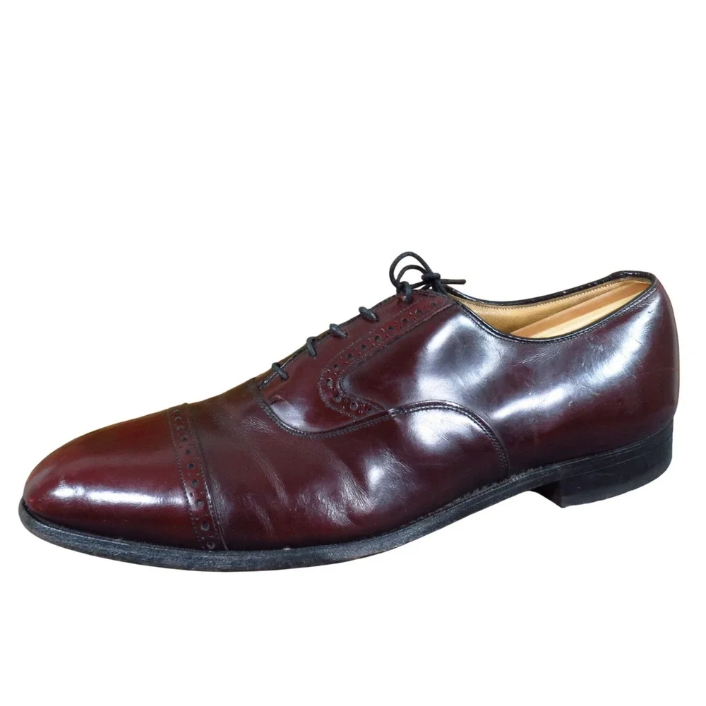 Johnston & Murphy Heritage Mens Oxford Dress Shoes Size 11 Burgundy Leather